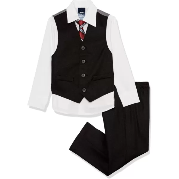 IZOD Boys' 4-Piece Set with Collared Dress Shirt, Tie, Vest, and Pants