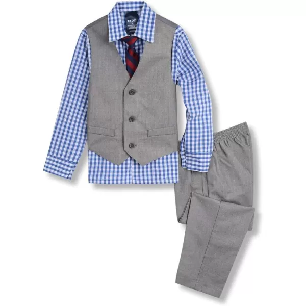 IZOD Boys' 4-Piece Set with Collared Dress Shirt, Tie, Vest, and Pants