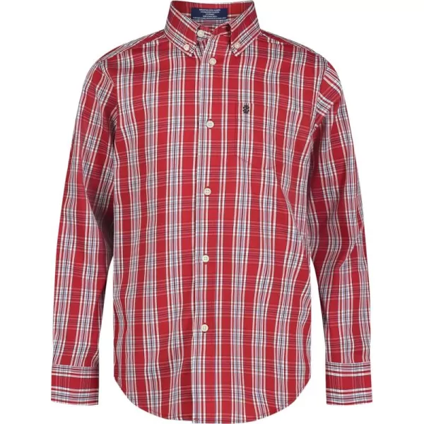IZOD Boys' Long Sleeve Plaid Button-Down Dress Shirt