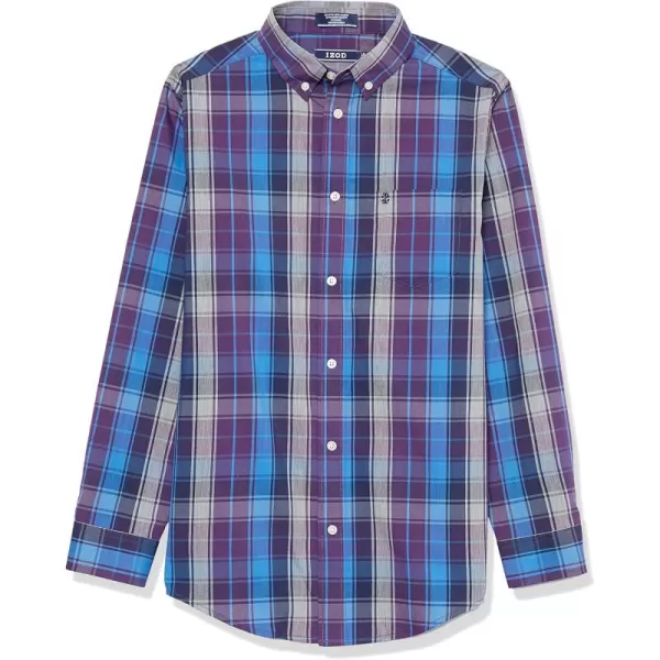 IZOD Boys' Long Sleeve Plaid Button-Down Dress Shirt