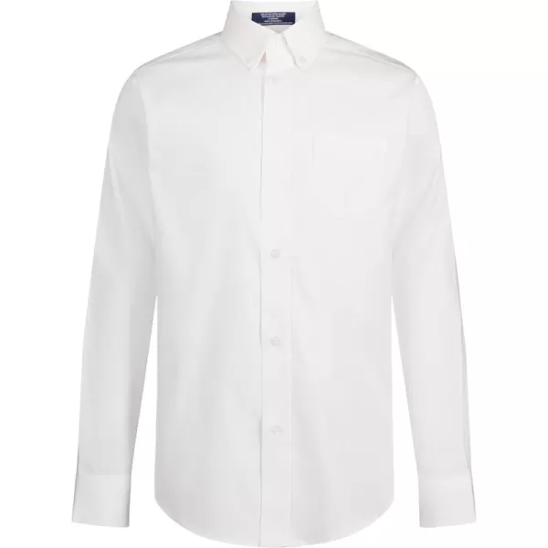IZOD Boys' Long Sleeve Solid Button-Down Collared Oxford Shirt with Chest Pocket