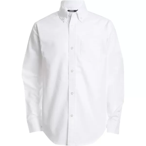 IZOD Boys' Long Sleeve Solid Button-Down Collared Oxford Shirt with Chest Pocket