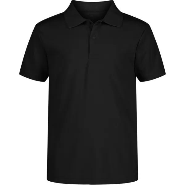IZOD Boys' School Uniform Short Sleeve Polo Shirt, Button Closure, Moisture Wicking Performance Material
