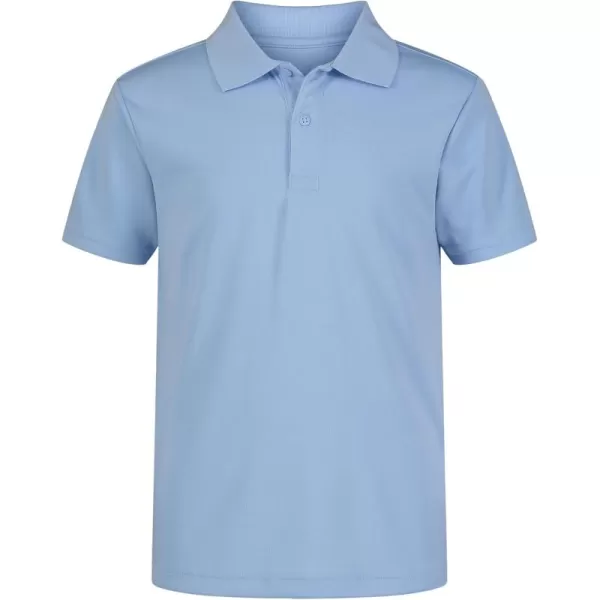 IZOD Boys' School Uniform Short Sleeve Polo Shirt, Button Closure, Moisture Wicking Performance Material