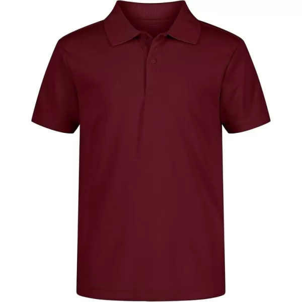 IZOD Boys' School Uniform Short Sleeve Polo Shirt, Button Closure, Moisture Wicking Performance Material