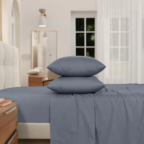 IZOD - Egyptian Cotton Percale Sheet Set, Lightweight, Crisp &amp; Cooling Fabric, 100% Long-Staple Cotton, Deep Pocket Sheets 