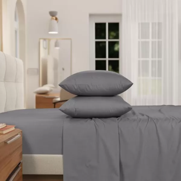 IZOD - Egyptian Cotton Percale Sheet Set, Lightweight, Crisp &amp; Cooling Fabric, 100% Long-Staple Cotton, Deep Pocket Sheets 