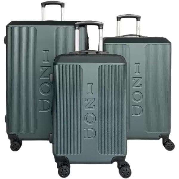 IZOD Expandable ABS Hard Shell Luggage Set - Durable ABS Hard Shell Construction - Double Water-Resistant Nylon Coil – Versatile Sizes 28", 24", 20" - 3-Piece Spinner Luggage Set 