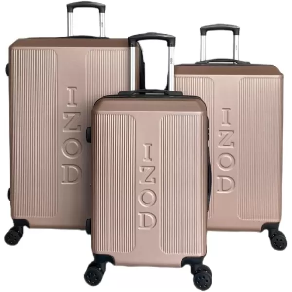 IZOD Expandable ABS Hard Shell Luggage Set - Durable ABS Hard Shell Construction - Double Water-Resistant Nylon Coil – Versatile Sizes 28", 24", 20" - 3-Piece Spinner Luggage Set 
