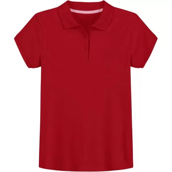 IZOD Girls' School Uniform Short Sleeve Polo Shirt, Button Closure, Comfortable &amp; Soft Interlock Fabric