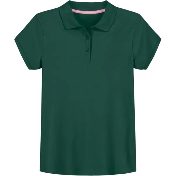 IZOD Girls' School Uniform Short Sleeve Polo Shirt, Button Closure, Comfortable &amp; Soft Interlock Fabric