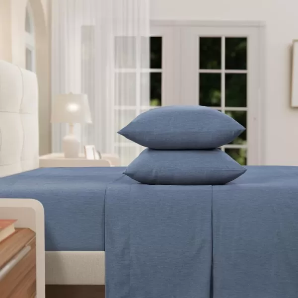IZOD - Melange Performance Cotton Sheet Set, Durable &amp; Long Lasting Fabric, Deep Pocket Sheets 