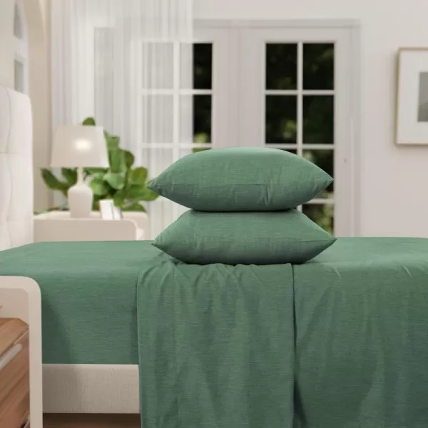 IZOD - Melange Performance Cotton Sheet Set, Durable &amp; Long Lasting Fabric, Deep Pocket Sheets 