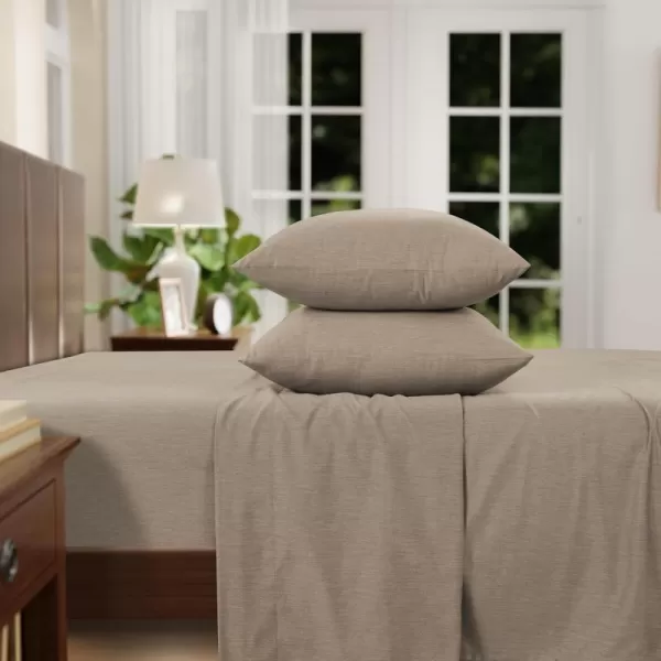 IZOD - Melange Performance Cotton Sheet Set, Durable &amp; Long Lasting Fabric, Deep Pocket Sheets 