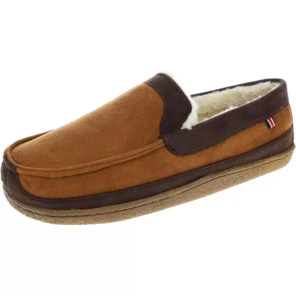 IZOD Men's Two-Tone Moccasin Slipper, Warm Soft Classic Slip-On, Men's Sizes 8 to 13