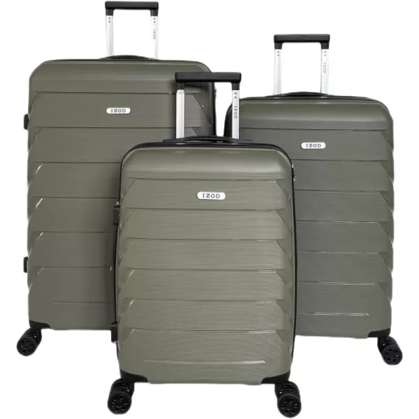 IZOD Polycarbonate Hard shell Expandable Lightweight 360 Dual Spinning Wheels Combo Lock 28", 24", 20" 3 Piece Luggage Set 