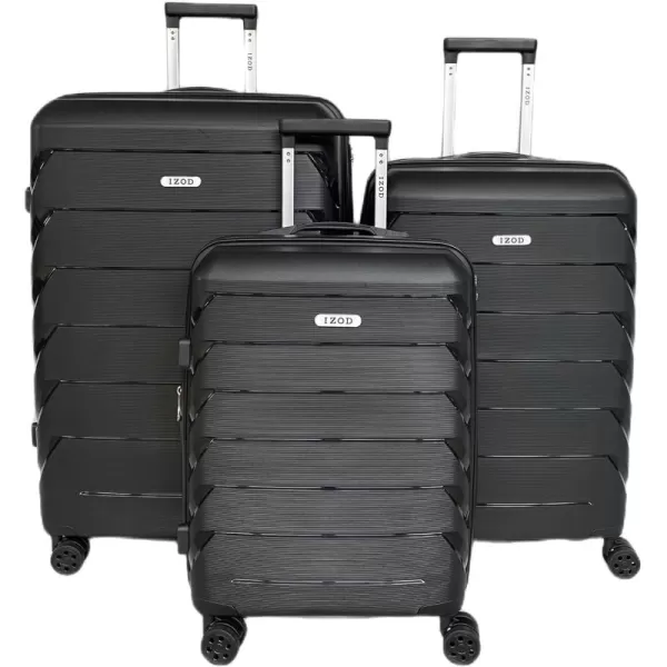 IZOD Polycarbonate Hard shell Expandable Lightweight 360 Dual Spinning Wheels Combo Lock 28", 24", 20" 3 Piece Luggage Set 