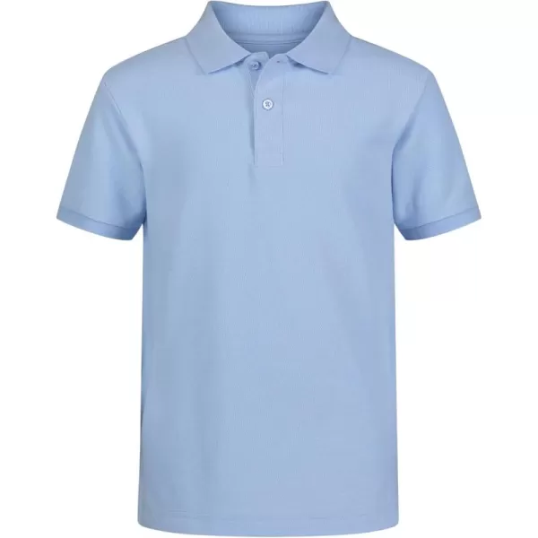 IZOD boys School Uniform Short Sleeve Polo Shirt, Button Closure, Comfortable &amp; Soft Pique Fabric