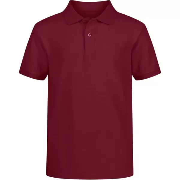 IZOD boys School Uniform Short Sleeve Polo Shirt, Button Closure, Comfortable &amp; Soft Pique Fabric