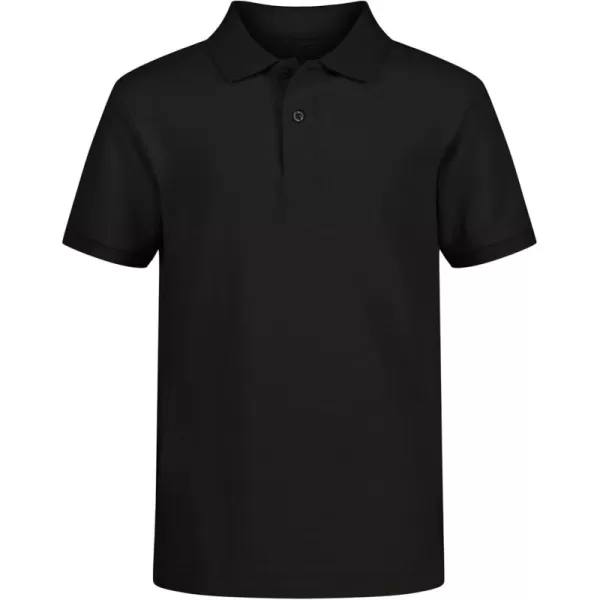 IZOD boys School Uniform Short Sleeve Polo Shirt, Button Closure, Comfortable &amp; Soft Pique Fabric