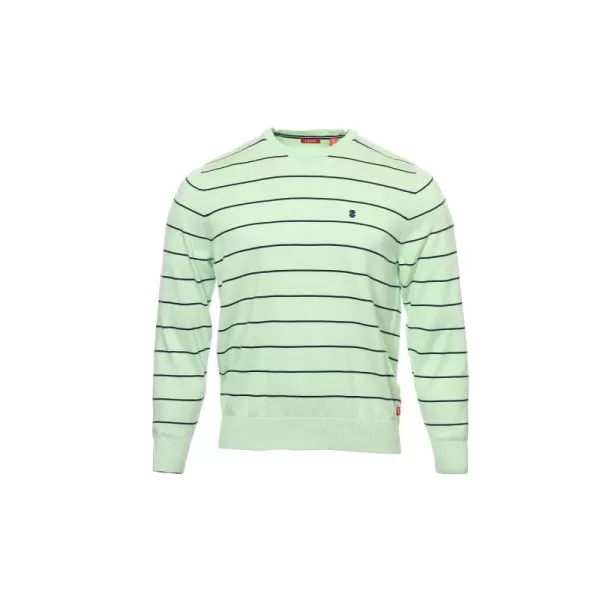 Izod Men's Striped Crew Neck Shirt Pastel Green XL