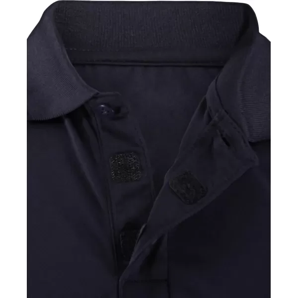IZOD Boys' School Uniform Adaptive Long Sleeve Polo Shirt, Velcro Closure &amp; Faux Buttons, Comfortable Pique Fabric
