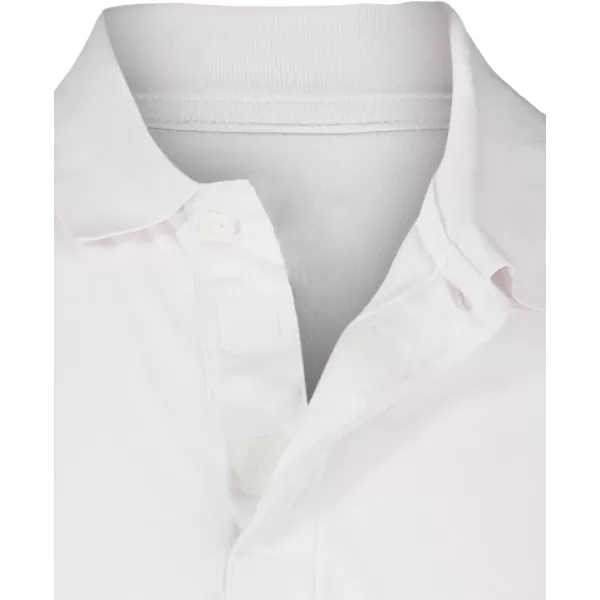 IZOD Boys' School Uniform Adaptive Long Sleeve Polo Shirt, Velcro Closure &amp; Faux Buttons, Comfortable Pique Fabric