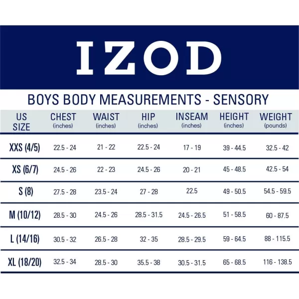 IZOD Boys' School Uniform Sensory-Friendly Knit Short, Soft Fabric with Elastic Waist, Tagless, Flattened Seams &amp; Pockets