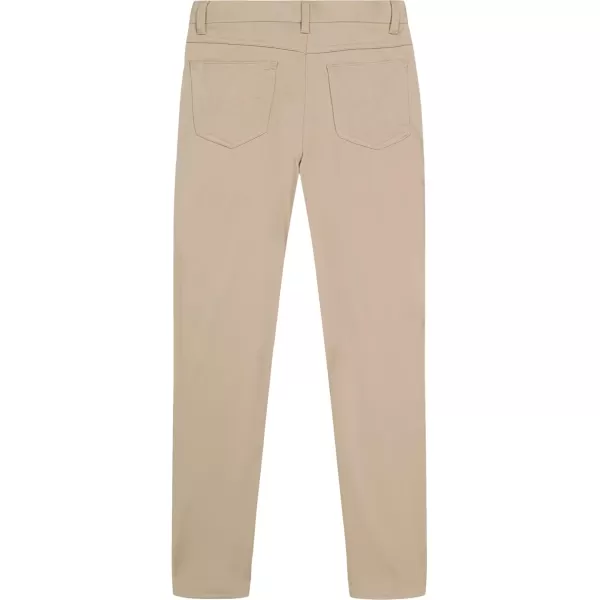 IZOD Boys' School Uniform Twill Pants, Flat Front &amp; Comfortable Waistband with 5 Pockets