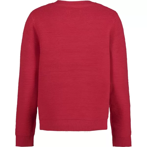 IZOD Boys' Solid Crew Neck Ribbed Pullover Sweater with Chest Logo