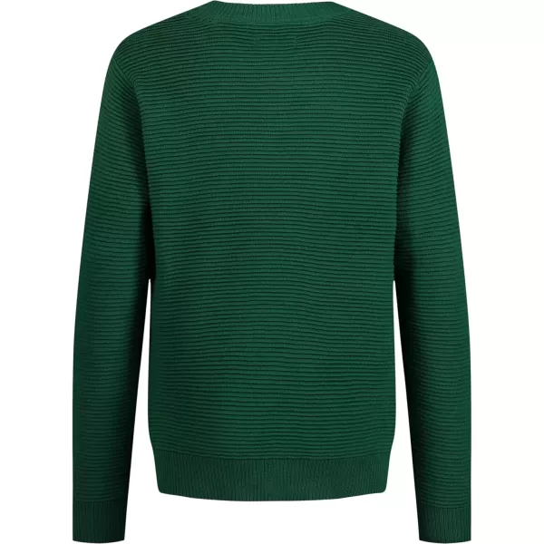 IZOD Boys' Solid Crew Neck Ribbed Pullover Sweater with Chest Logo