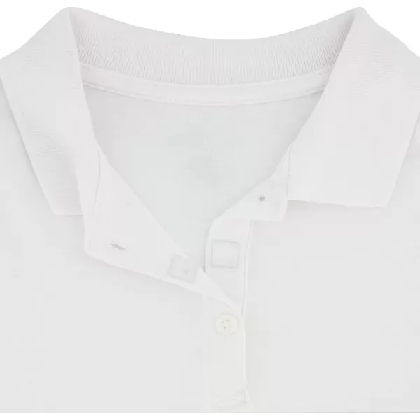 IZOD Girls' School Uniform Adaptive Short Sleeve Polo Shirt, Velcro Closure &amp; Faux Buttons, Comfortable Interlock Fabric