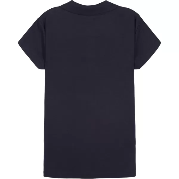 IZOD Girls' School Uniform Adaptive Short Sleeve Polo Shirt, Velcro Closure &amp; Faux Buttons, Comfortable Interlock Fabric