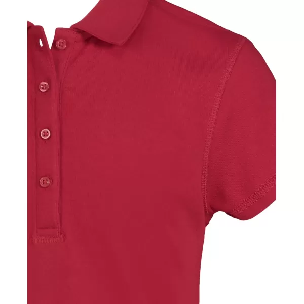 IZOD Girls' School Uniform Sensory-Friendly Short Sleeve Polo Shirt, Button Closure &amp; Tagless Inner Neckline