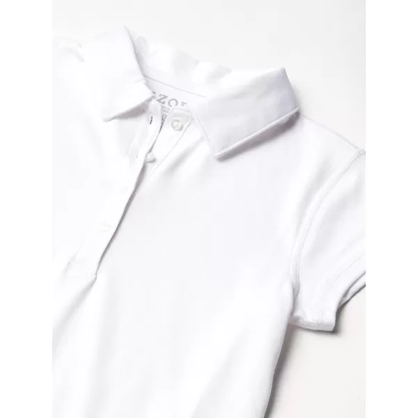 IZOD Girls' School Uniform Sensory-Friendly Short Sleeve Polo Shirt, Button Closure &amp; Tagless Inner Neckline