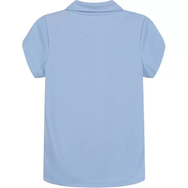 IZOD Girls' School Uniform Short Sleeve Polo Shirt, Button Closure, Moisture Wicking/Performance Material, Fade Resistant