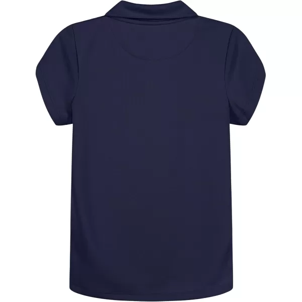 IZOD Girls' School Uniform Short Sleeve Polo Shirt, Button Closure, Moisture Wicking/Performance Material, Fade Resistant
