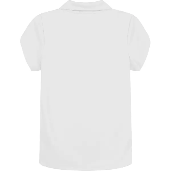 IZOD Girls' School Uniform Short Sleeve Polo Shirt, Button Closure, Moisture Wicking/Performance Material, Fade Resistant