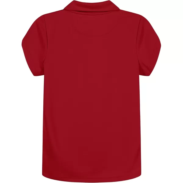 IZOD Girls' School Uniform Short Sleeve Polo Shirt, Button Closure, Moisture Wicking/Performance Material, Fade Resistant