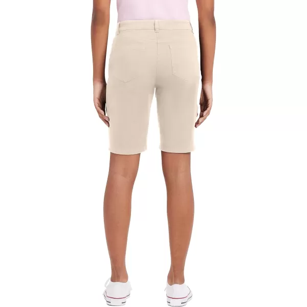 IZOD Juniors Uniform Bermuda Shorts, Skinny Style with Hook &amp; Eye Closure, Stretch Twill Fabric