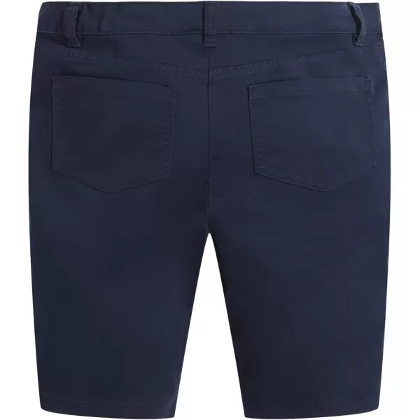 IZOD Juniors Uniform Bermuda Shorts, Skinny Style with Hook &amp; Eye Closure, Stretch Twill Fabric