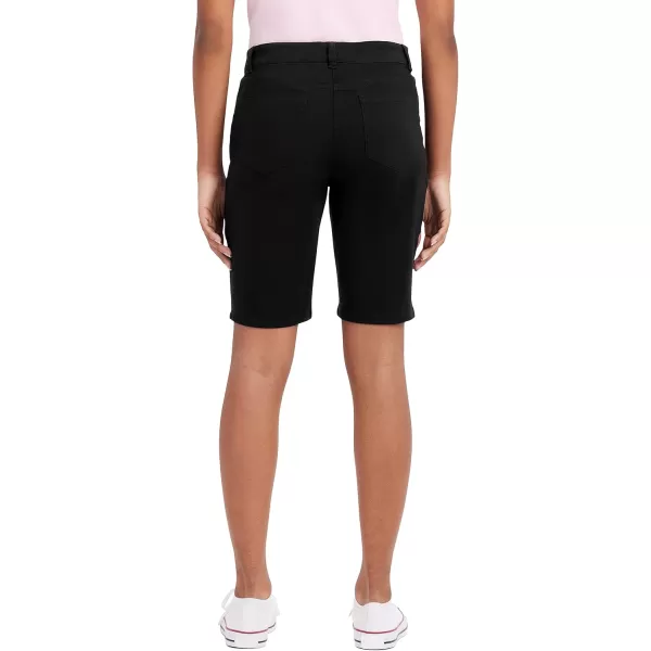 IZOD Juniors Uniform Bermuda Shorts, Skinny Style with Hook &amp; Eye Closure, Stretch Twill Fabric