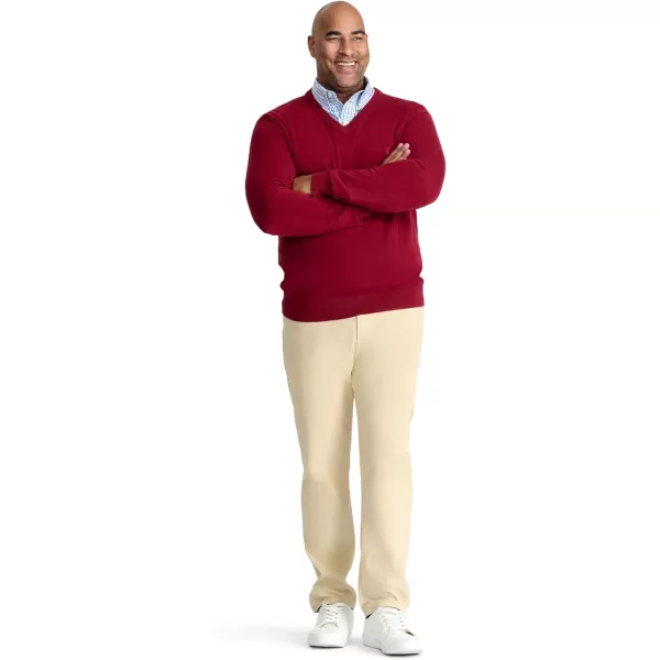 IZOD Men's Big and Tall Premium Essentials Solid V-neck Sweater