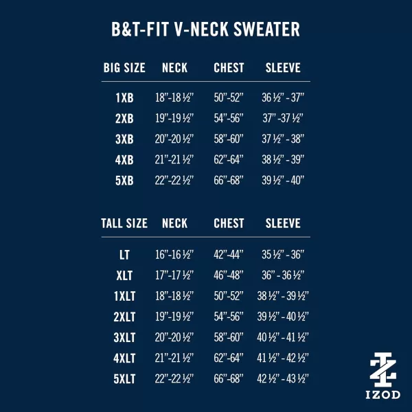 IZOD Men's Big and Tall Premium Essentials Solid V-neck Sweater