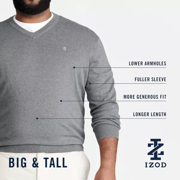 IZOD Men's Big and Tall Premium Essentials Solid V-neck Sweater