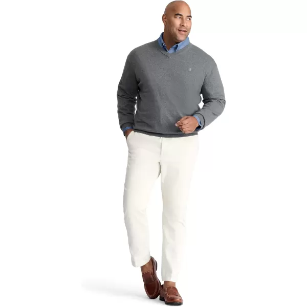 IZOD Men's Big and Tall Premium Essentials Solid V-neck Sweater