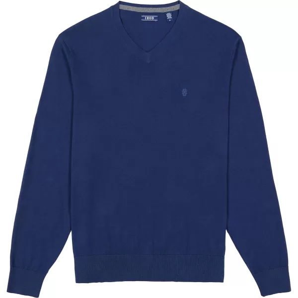 IZOD Men's Big and Tall Premium Essentials Solid V-neck Sweater