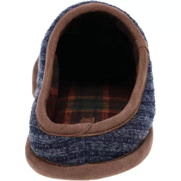 IZOD Mens Clog Slipper with Plaid Lining, Black and Navy, Size Medium to XXL 