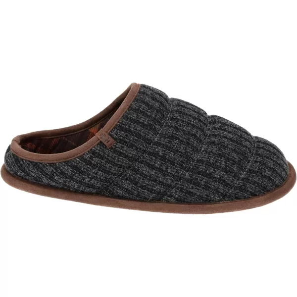 IZOD Mens Clog Slipper with Plaid Lining, Black and Navy, Size Medium to XXL 