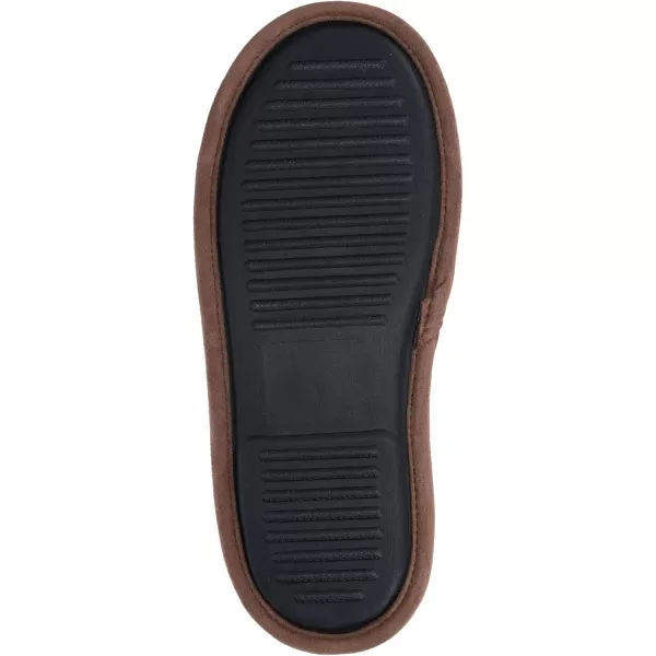 IZOD Mens Clog Slipper with Plaid Lining, Black and Navy, Size Medium to XXL 